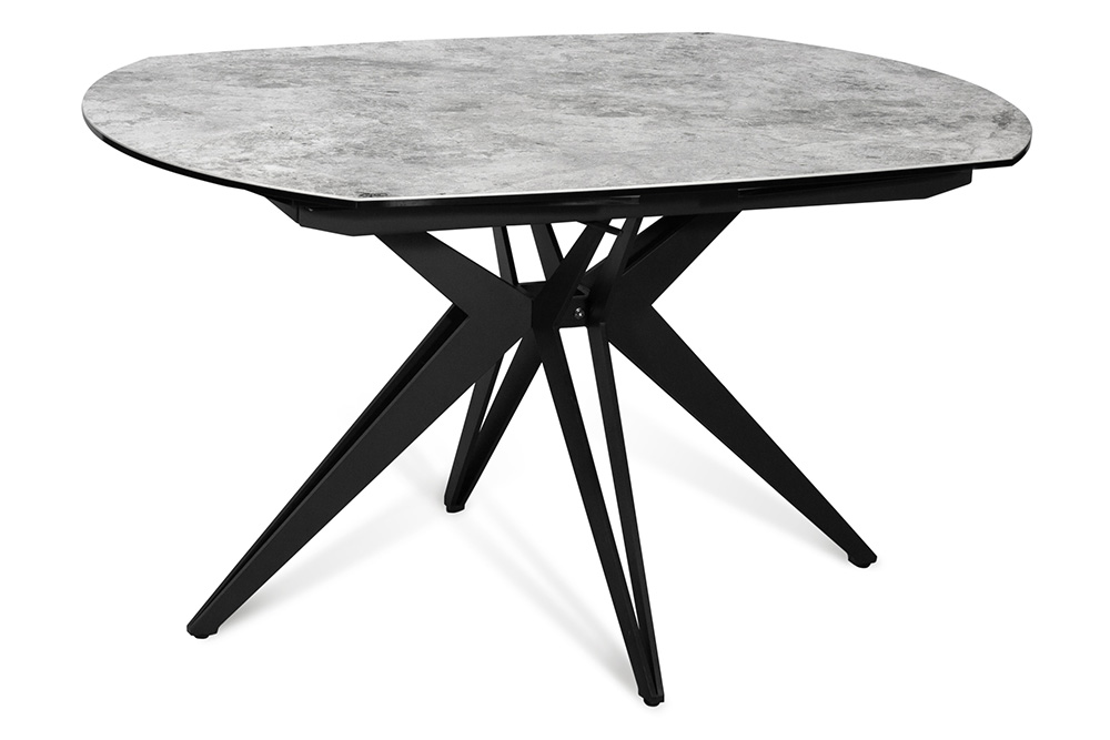 Стол обеденный раскладной BRUGGE – Круглый AERO, цвет светло серый камень, размер 130 (+30) (+30)
