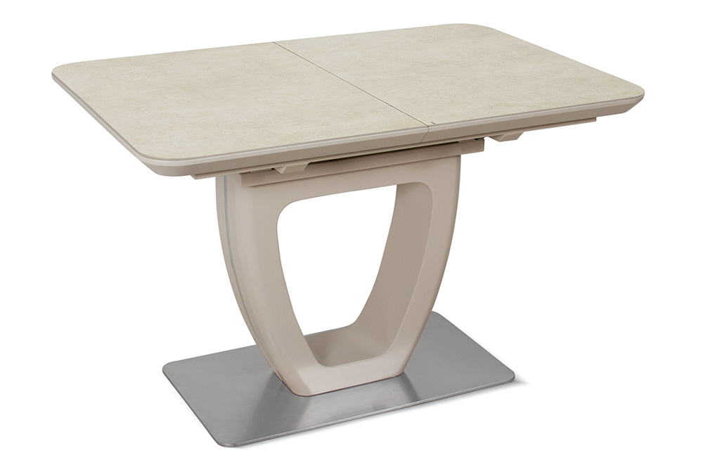 Стол лакированный обеденный раздвижной LAURA – Овальный AERO, цвет капучино, размер 120 (+40)