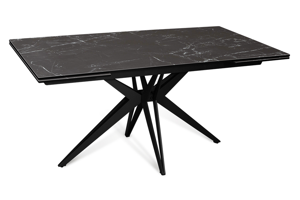 Стол обеденный раздвижной GENT - Прямоугольный AERO, цвет черный мрамор, размер 160 (+40) (+40) 86056 - фото 1