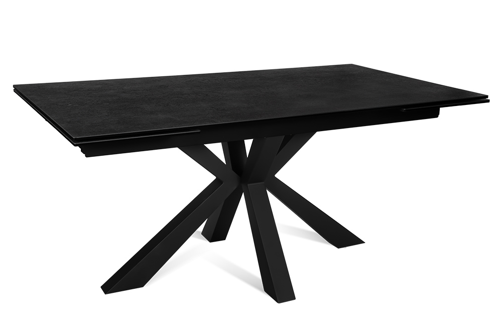 Стол обеденный раздвижной SPARTA – Прямоугольный AERO, цвет керамическая столешница - цвет карбон, размер 160 (+40) (+40)