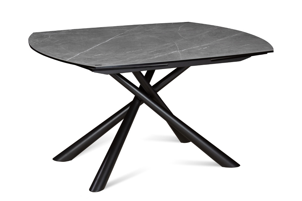 Стол обеденный раскладной BERGEN – Овальный AERO, цвет серый мрамор, размер 130 (+30) (+30)