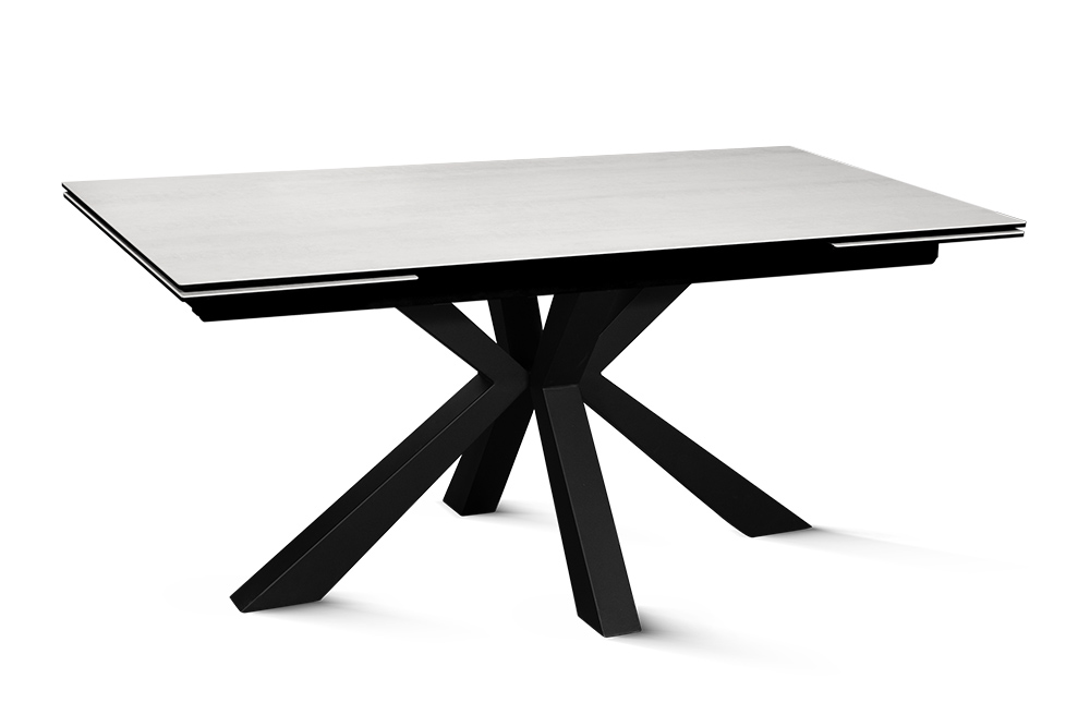 Стол обеденный раздвижной SPARTA – Прямоугольный AERO, цвет керамическая столешница - цвет жемчужно-белый, размер 160 (+40) (+40)