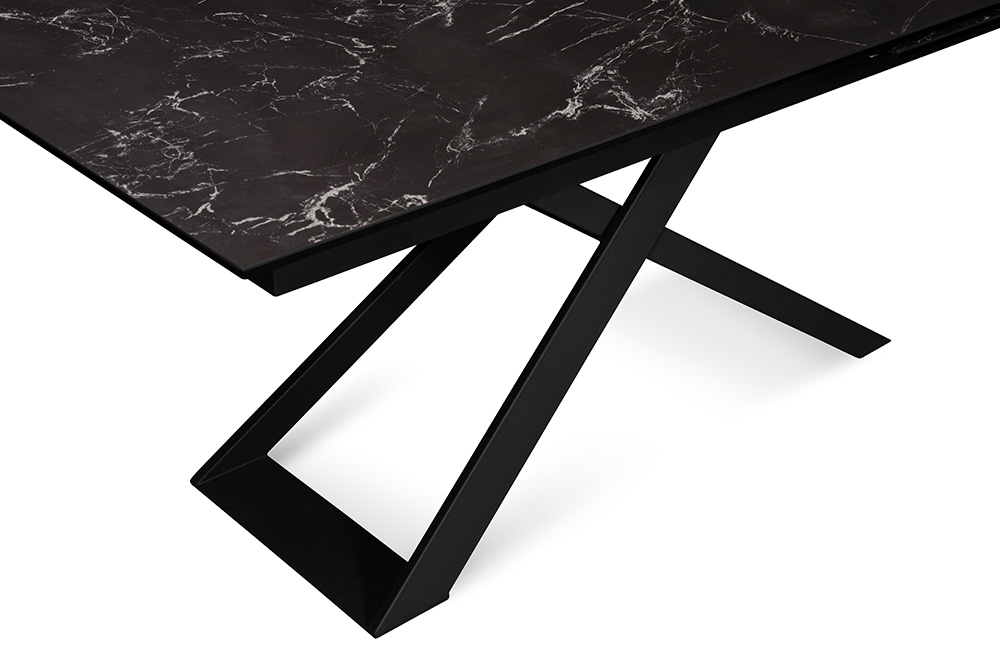 Стол обеденный раздвижной BRUSSEL - Прямоугольный AERO, цвет черный мрамор, размер 180 (+80) 88573 - фото 7