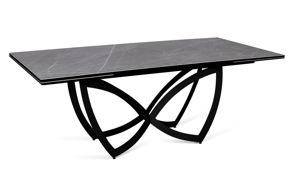 Стол обеденный раскладной BATTERFLY – Прямоугольный AERO, цвет серый мрамор, размер 200 (+50) (+50)