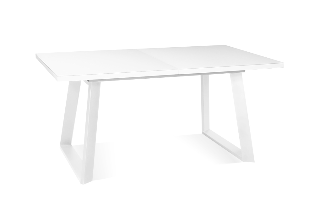 Стол раскладной BERNER 160 WHITE SILK W - прямоугольный AERO, цвет белый шёлк, белые ножки, размер 160 (+45) 100225 - фото 1