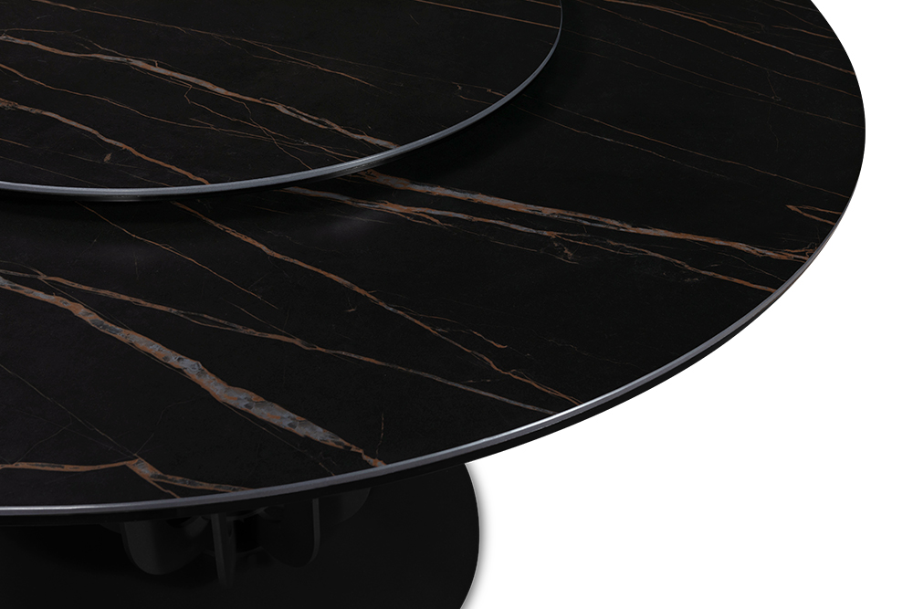 Стол обеденный раздвижной BOLZANO - круглый AERO, цвет черный мрамор, размер 138 84491 - фото 6