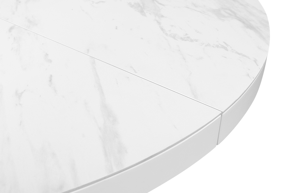 Стол обеденный раздвижной MALMO - Круглый AERO, цвет керамическая столешница - цвет белый мрамор, размер 120 (+40) 80213 - фото 7
