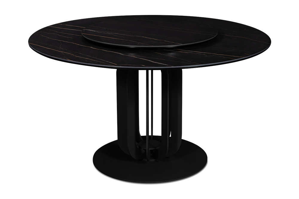 Стол обеденный раздвижной BOLZANO - круглый AERO, цвет черный мрамор, размер 138 84491 - фото 3