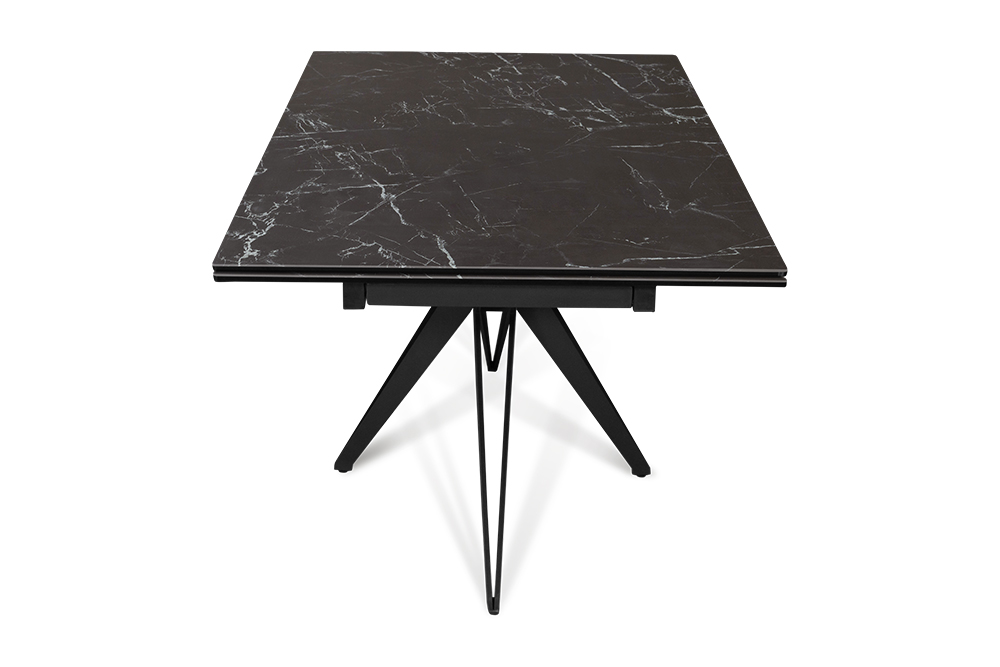 Стол обеденный раздвижной GENT - Прямоугольный AERO, цвет черный мрамор, размер 160 (+40) (+40) 86056 - фото 2